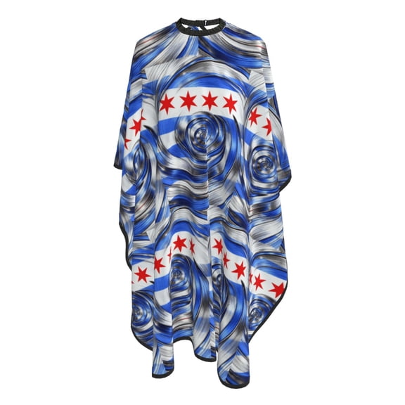 Men Women Retro Style Chicagoan Flag Salon Barber Cape Hairdressing Hair Cutting Capes for Hair Stylist and Home Use 55x66 inches
