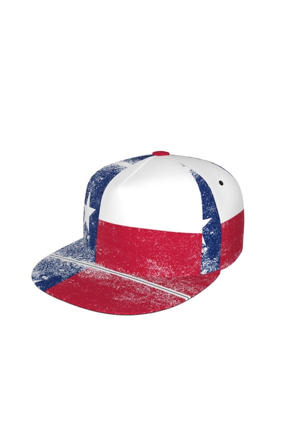 Men Women Retro Texas Flag Flat Bill Hip Hop Visor Snapback Hat Adjustable Baseball Cap