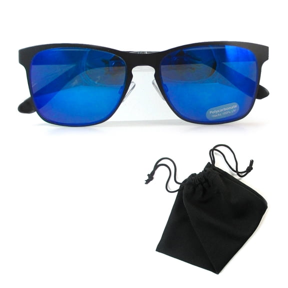 Men Women Retro Vintage Mirror Sunglasses Sports Driving Classic Frame Blue Lens