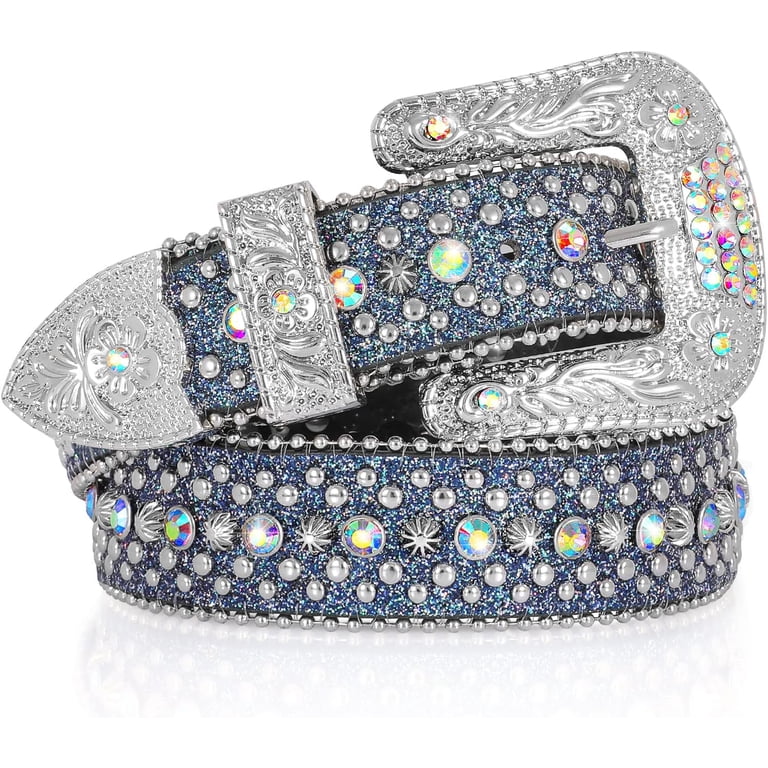 Rhinestone Studded Western Belt Shining Diamond Cowgirl Cowboy Waist Accessory Amazon.com: XuoAz Women Rhinestone-Leather-Belts Western  main image 4