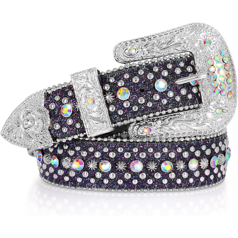 Men Women Rhinestone Belt Western Cowboy Cowgirl Shine  display picture 3
