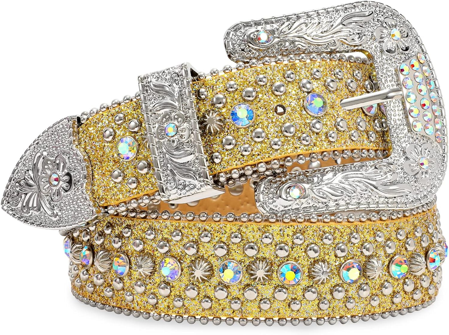 Men Women Rhinestone Belt Western Cowboy Cowgirl Shine  display picture 2