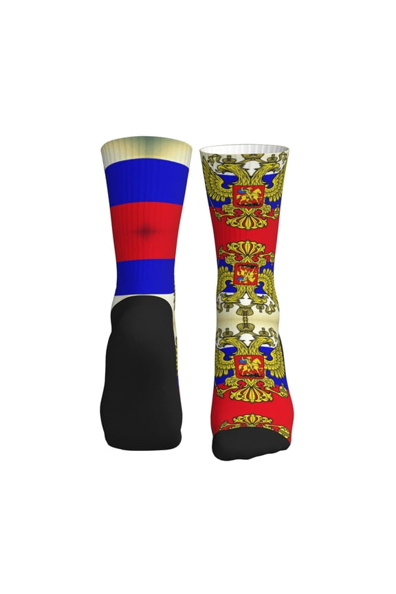 Men Women Russian Flag Novelty Soft Funny Dress Crew Socks