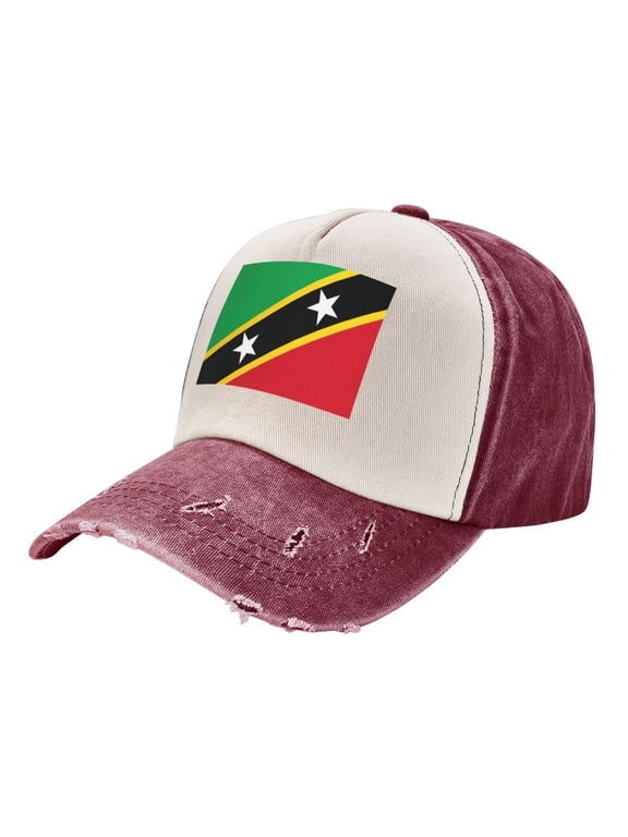 Men Women Saint Kitts And Nevis Flag Baseball Cap Golf Dad Hat Adjustable Low Profile Cotton Hat