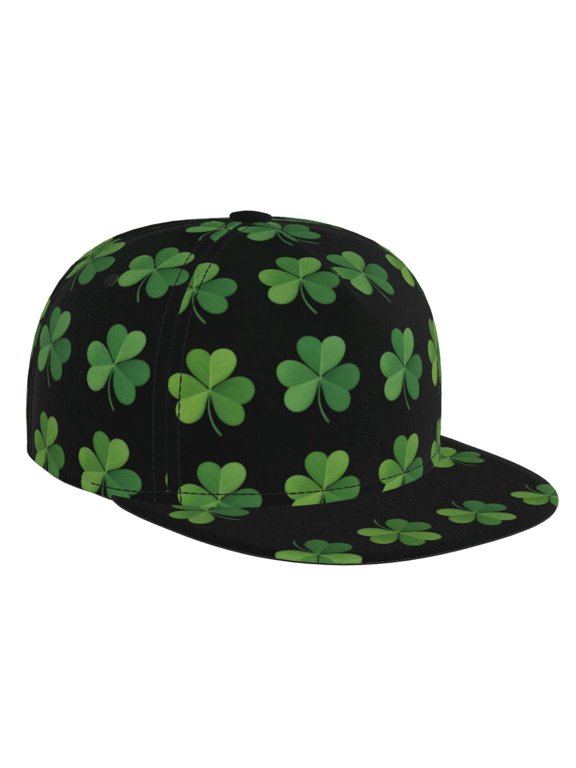Men Women Saint Patrick'S Day Clover Flat Brim Hat Snapback Baseball Cap