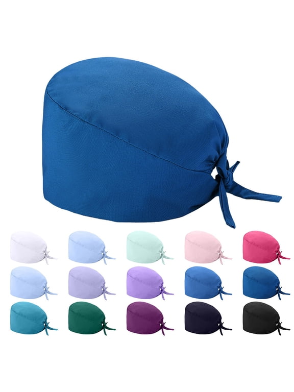 Men And Women Scrub Cap with Adjustable Elastic Working Caps Tie-Back Lightweight Breathable No-Slip Unisex Surgical Cap Comfortable And Stylish Scrub Hat B One Size