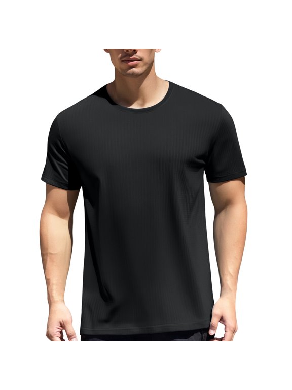 Men Women Short Sleeve T-Shirt Summer Ice Silk Breathable Mesh Athletic Casual Muscle Fit Sports Top Men's Oversized Tshirts Workout T-Shirt
