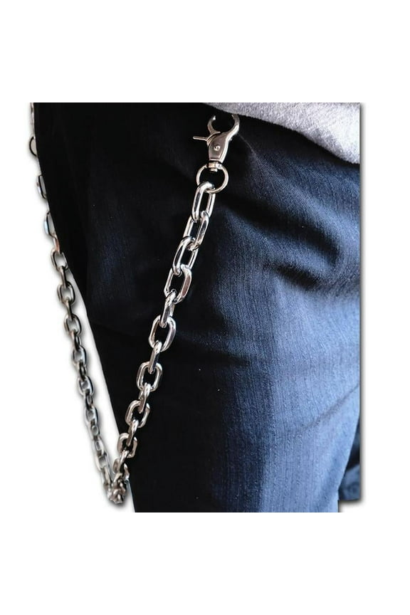 Men Women Silver Metal Wallet Chain Jeans Biker Rocker B Chunky Thick Y6I1 C3U6