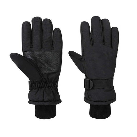Men Women Ski Gloves for Men Women Simple Color Block Windproof Waterproof Cold Weather Thermal Protection Black