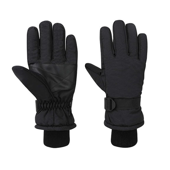 Men Women Ski Gloves for Men Women Simple Color Block Windproof Waterproof Cold Weather Thermal Protection Black