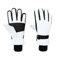 thumbnail image 1 of Men Women Ski Gloves for Men Women Simple Color Block Windproof Waterproof Cold Weather Thermal Protection White, 1 of 4