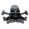 thumbnail image 1 of Men Women Skull Belt Buckle Antiqued Finished some Text Crossbones Halloween Party Costume, 1 of 2