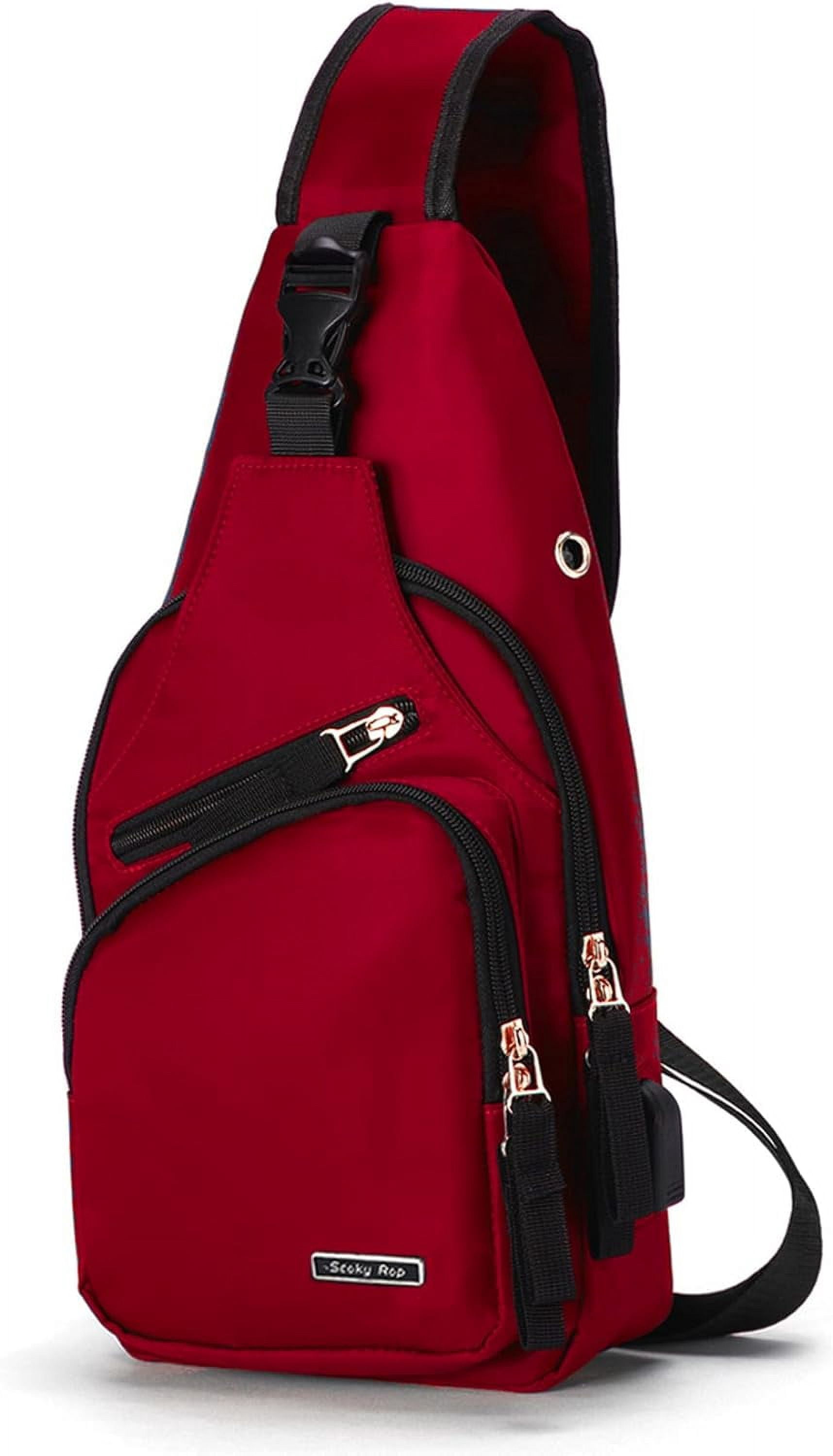 Nylon Sling Backpack with USB Charging Port Water Resistant Daypack Sling Bag for Men USB Charging Port Water-resistant Daypack  main image 3