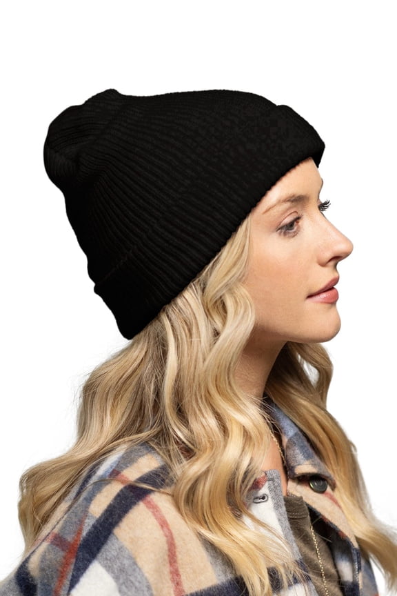 Men Women Slouchy Knit Ski Hat Cuffed Skull Cap Beanie
