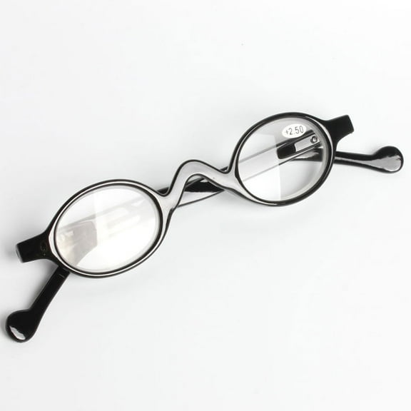 Men Women Small Oval Vintage Reading Glasses 1.00 Black Classic Spring Hinge Readers +1.00 Strength for Small Face