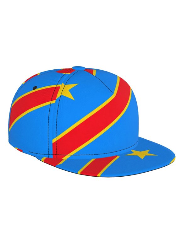 Men Women Snapback Hat Congo Flag Hip Hop Style Flat Bill Baseball Cap