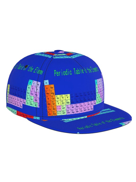 Men Women Snapback Hat Periodic Table Elements Hip Hop Style Flat Bill Baseball Cap