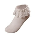 thumbnail image 1 of Men Women Socks 1 Pair Women Ankle Socks Lace Ruffle Frilly Comfortable Cute Cotton Socks Ladies Girl Lace Socks, 1 of 3