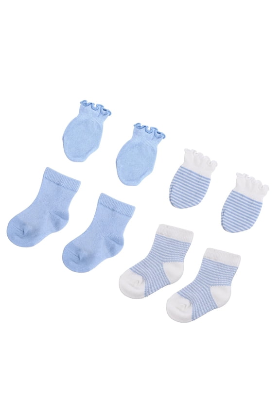 Men Women Socks 4 Pairs Baby Socks Gloves Adorable Comfortable Newborn Ankle Socks Mittens