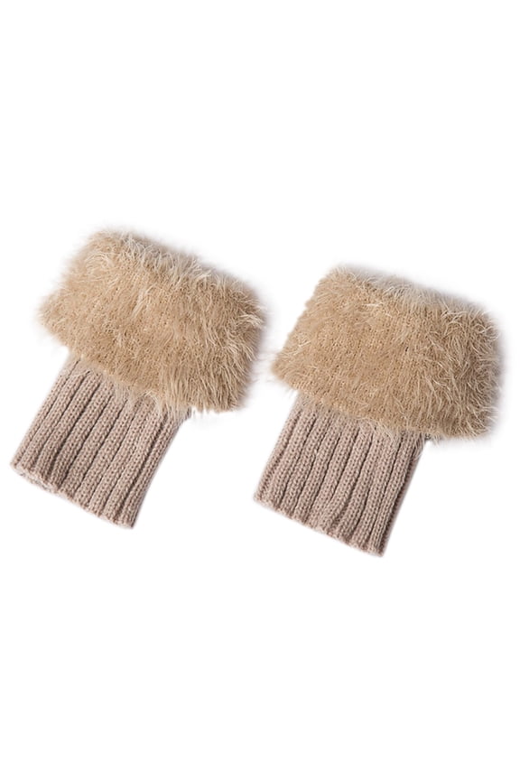 Men Women Socks Leg Warmers Knitted Wool Like Woolen Leg Warmers Short Flanges Solid Color Yarn Hosiery