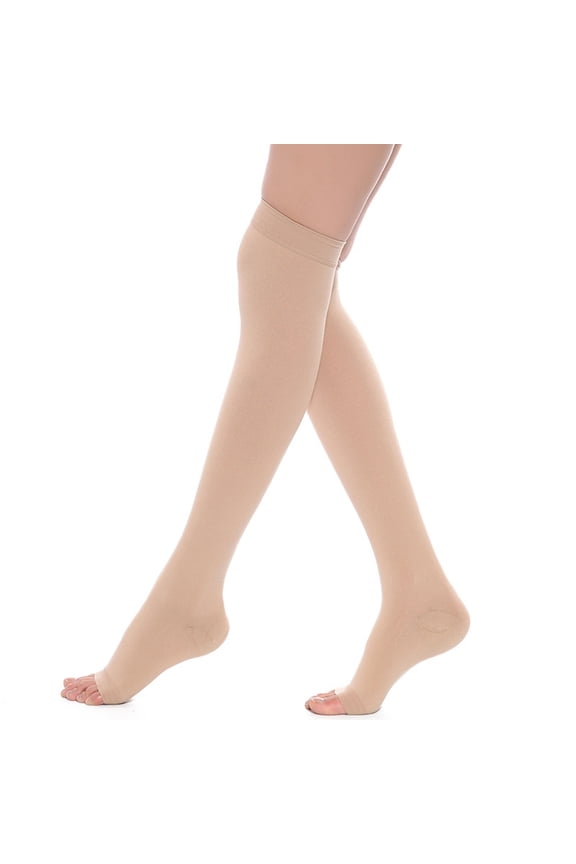 Men Women Socks Sheer Compression Stockings Thigh High Firm Support Stay Up Scilicone Band Open Toe Mid Round Open Toe High Stretch Socks for Small Leg Protectors Socks