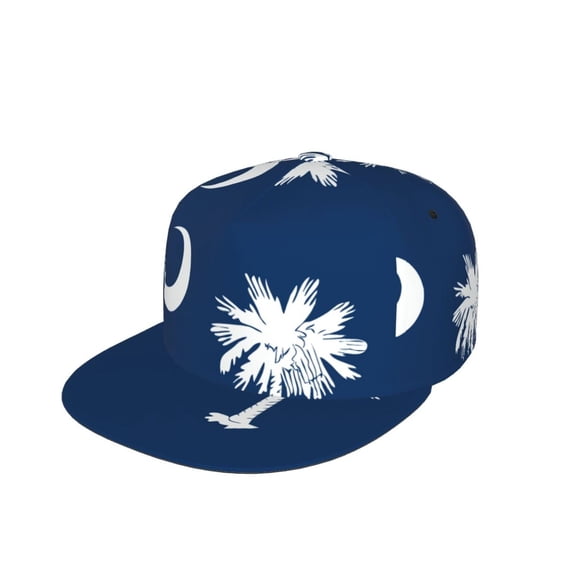 Men Women South Carolina Flag Flat Bill Hip Hop Visor Snapback Hat Adjustable Baseball Cap