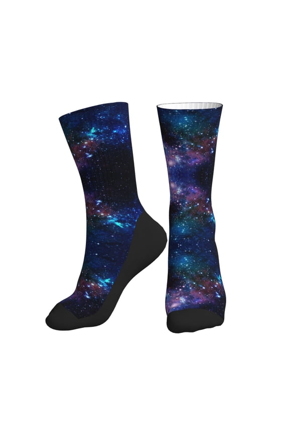 Men Women Space Galaxy Funny Novelty Mid-Crew Socks