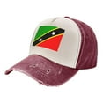 thumbnail image 1 of Men Women St.Kitts And Nevis Large Flag Distressed Twill Cotton Baseball Cap Vintage Adjustable Dad Hat, 1 of 7
