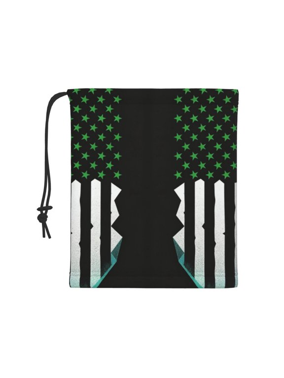 Men Women St. Patrick'S Day Irish America Flag Neck Gaiter Winter Fleece Neck Scarf Thermal Face Scarf With Drawstring