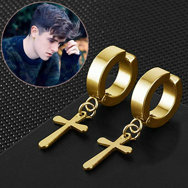 Magnetic cross online earrings mens