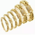 thumbnail image 1 of Men Women Stainless Steel Curb Cuban Link Miami Chain Zinc Oxide Zircon Clasp, 1 of 9