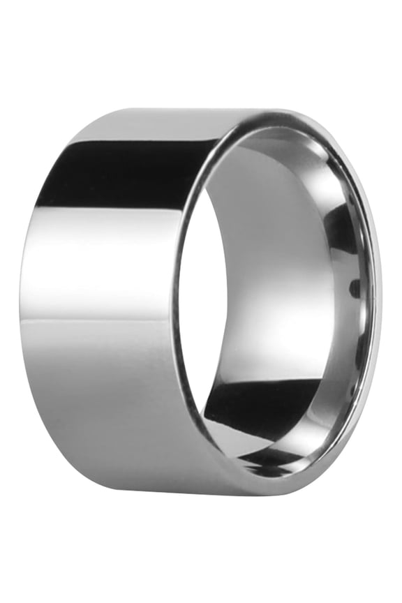 Men Women Stainless Steel Ring Big Humb Band Polished Flat Top Comfort Fit