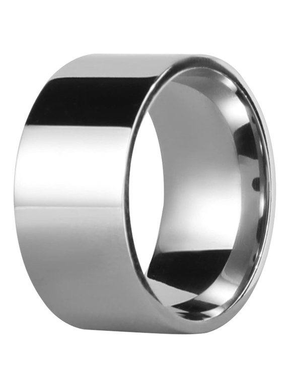 Men Women Stainless Steel Ring Big Humb Band Polished Flat Top Comfort Fit
