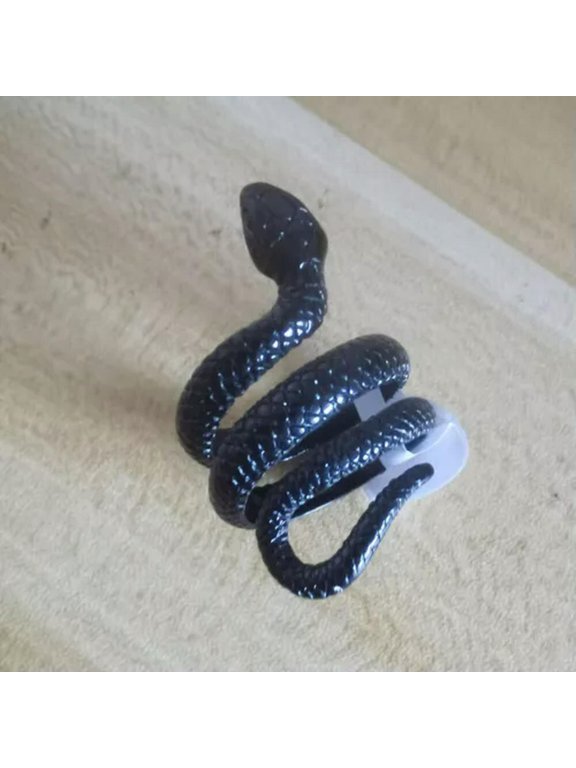 Men Women Stainless Steel Snake Python Ring Party Gift Black Gold Size 6-13