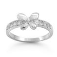 thumbnail image 1 of Men Women Sterling Silver High Polished Butterfly CZ Setting Band Ring 6MM ( Size 1 to 9 ), 1 of 2