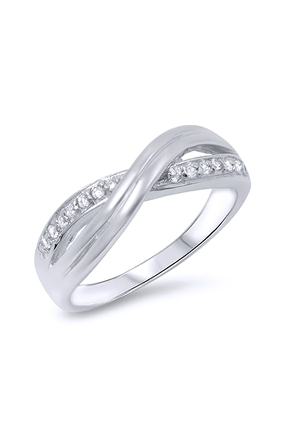 Men Women Sterling Silver Round CZ Infinity Band Anniversary Ring 7MM ( Size 5 to 10 )