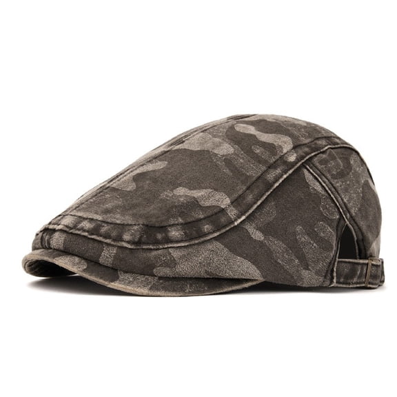 Men Women Suede Camouflage Newsboy Duckbill Flat Hat Golf Cabbie Ivy Painter Warm Cap