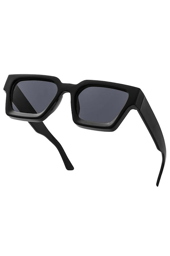 Men Women Sunglasses Retro Rectangle Y2K Sunglasses Thick Square Frame Fashion Black Shades Rave Fashion