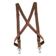 thumbnail image 1 of Men Women Suspender Heavy Duty Swivel Hooks Elastic X Type Unisex for Belt Loops Brown, 1 of 7
