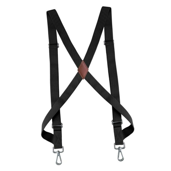 Men Women Suspender with Swivel Hooks, Adults X Shaped Adjustable Elastic Straps, Side Clip Suspenders Trucker Suspenders Pants Supplies Black