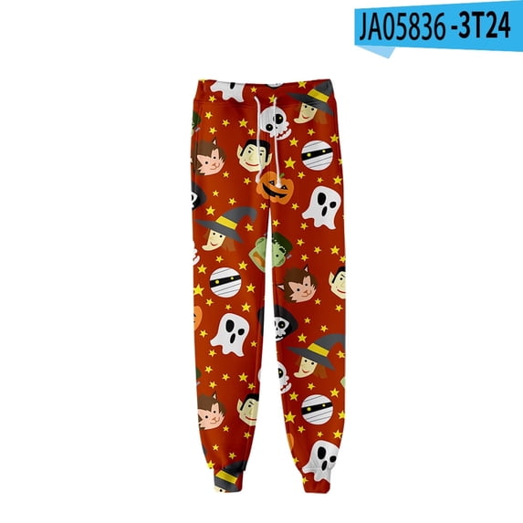 Men/Women Sweatpants Funny Jogger Pants Sports Trousers with Drawstring Novelty Pumpkin Skeleton Graphic Gym Pants Trousers