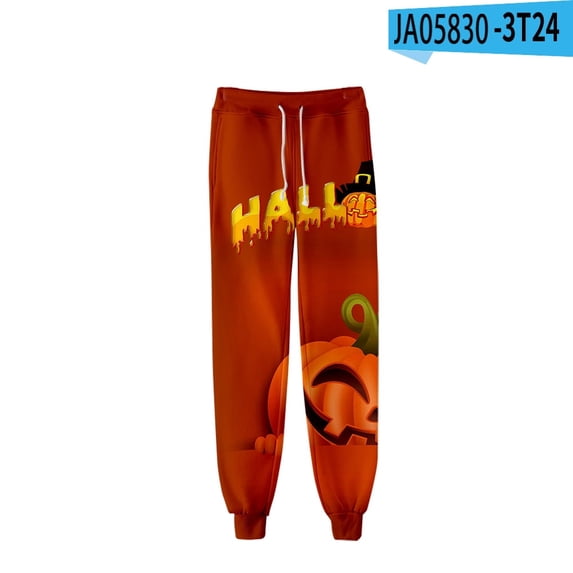 Men/Women Sweatpants Funny Jogger Pants Sports Trousers with Drawstring Novelty Pumpkin Skeleton Graphic Gym Pants Trousers