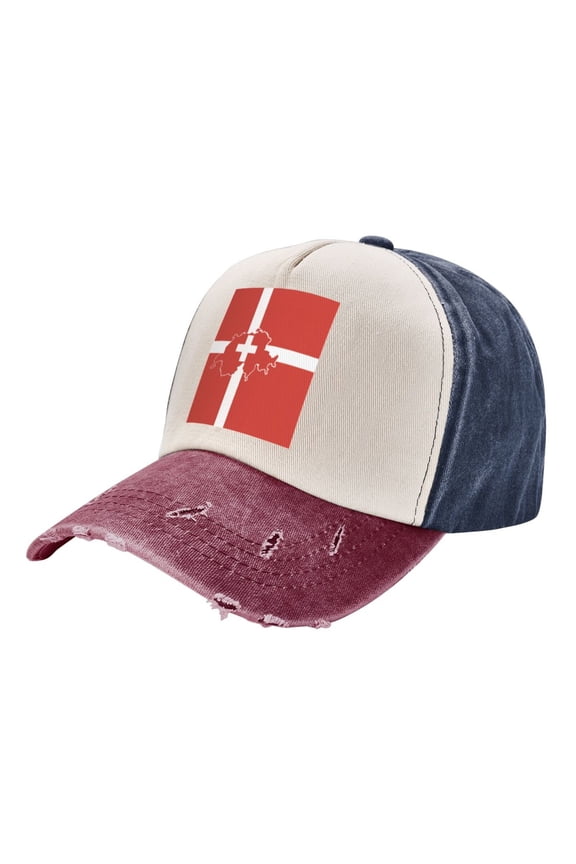 Men Women Switzerland Swiss Map Flag Distressed Twill Cotton Baseball Cap Vintage Adjustable Dad Hat