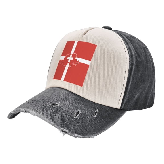 Men Women Switzerland Swiss Map Flag Distressed Twill Cotton Baseball Cap Vintage Adjustable Dad Hat