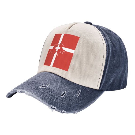 Men Women Switzerland Swiss Map Flag Distressed Twill Cotton Baseball Cap Vintage Adjustable Dad Hat
