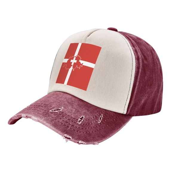 Men Women Switzerland Swiss Map Flag Distressed Twill Cotton Baseball Cap Vintage Adjustable Dad Hat
