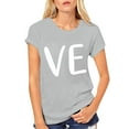 thumbnail image 1 of Gray Shirts for Women Loose Fit, Short Sleeve Boho Graphic Tees for Women, Valentine's Day Spring Tops for Women 2024 Trendy, Men And Women With Valentine's Day Love Printed Couple T Shirt Top, 1 of 5