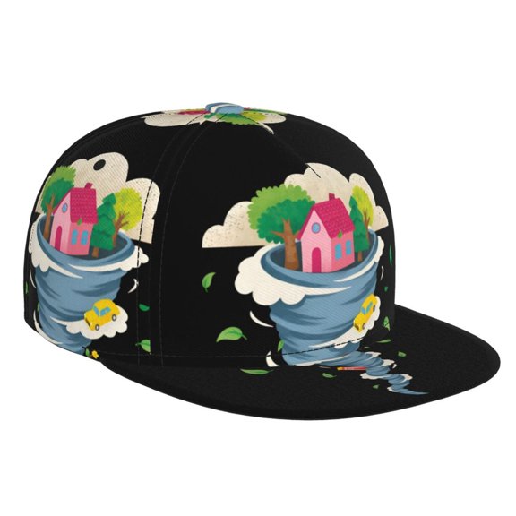 Men Women Terrible Tornado Flat Brim Hat Snapback Baseball Cap