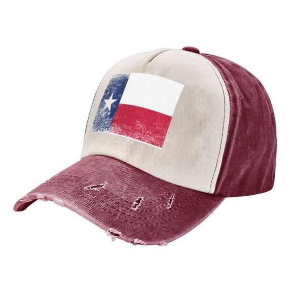 Men Women Texas Flag Distressed Distressed Twill Cotton Baseball Cap Vintage Adjustable Dad Hat