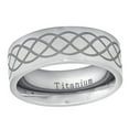 thumbnail image 1 of Men Women Titanium Wedding Band Ring 8mm Laser Engraved Infinity Design Ring, 1 of 3